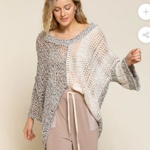 ISO POL Rainbow Knit Mixed Media Sweater